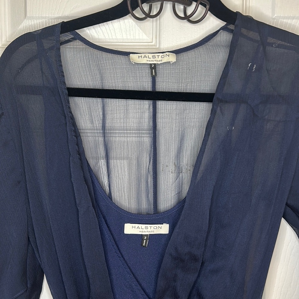 Halston Heritage, Navy Blue, Lightweight Dress Set, Size 2